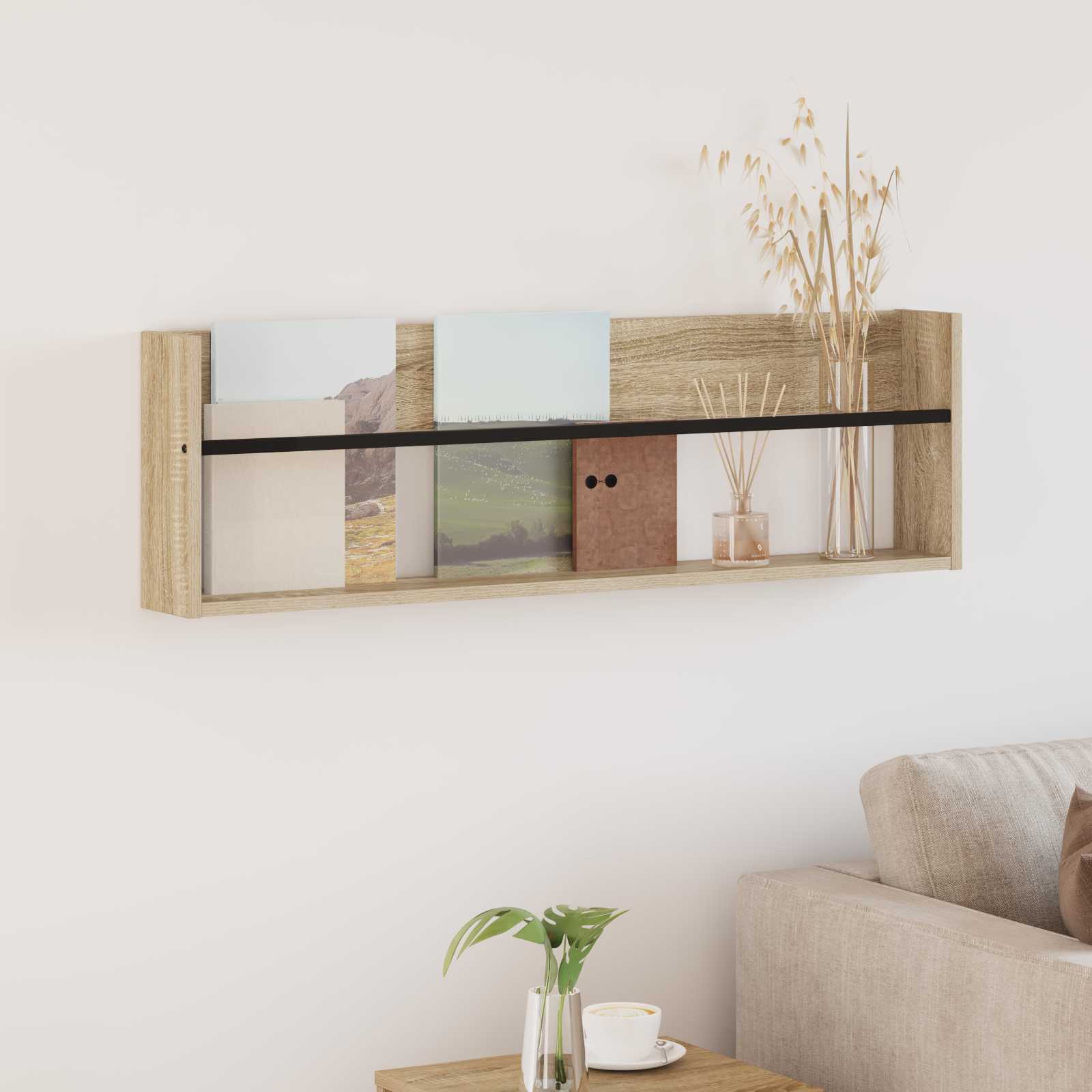 Tijdschrift Rek Sonoma Eiken 100 x 12 x 30 cm Bewerkt hout is nu te koop bij PeponiXL, paradijselijk wonen!