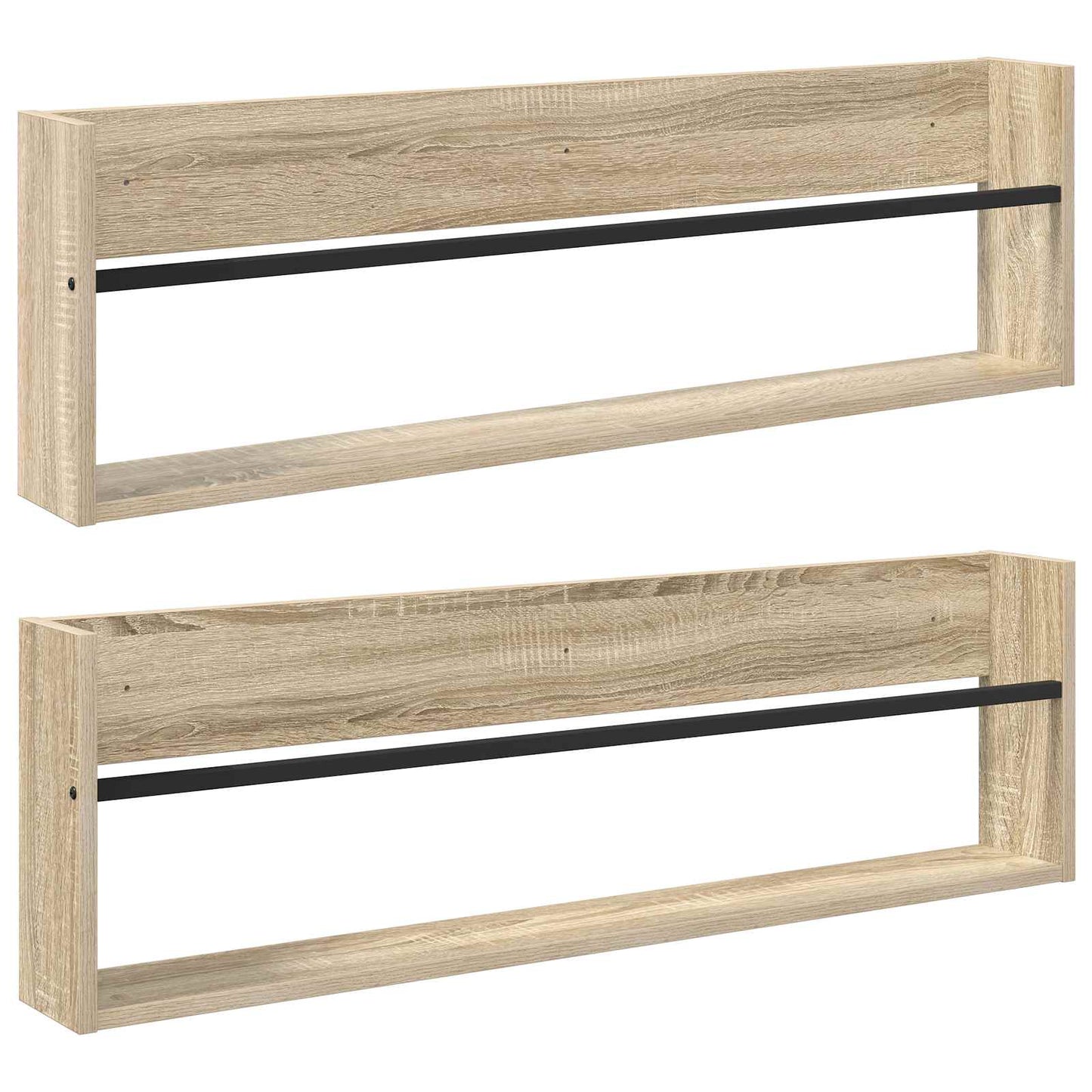 Tijdschrift Rek met plank 2 pcs Sonoma Eiken 100 x 12 x 30 cm is nu te koop bij PeponiXL, paradijselijk wonen!