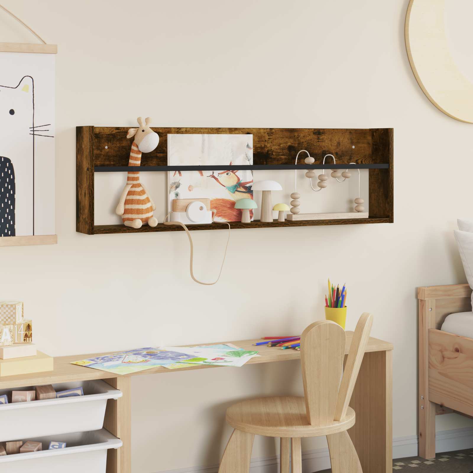 Tijdschrift Rek Gerookt eiken 100 x 12 x 30 cm Bewerkt hout is nu te koop bij PeponiXL, paradijselijk wonen!