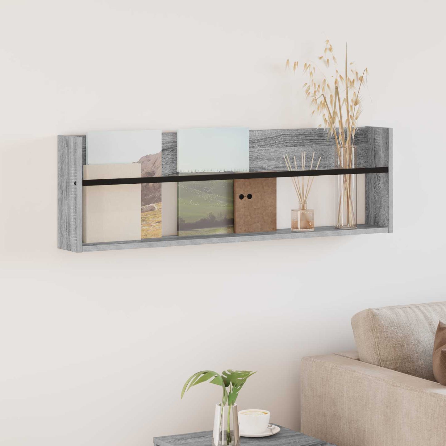 Tijdschrift Rek Grijs Sonoma 100 x 12 x 30 cm Bewerkt hout is nu te koop bij PeponiXL, paradijselijk wonen!