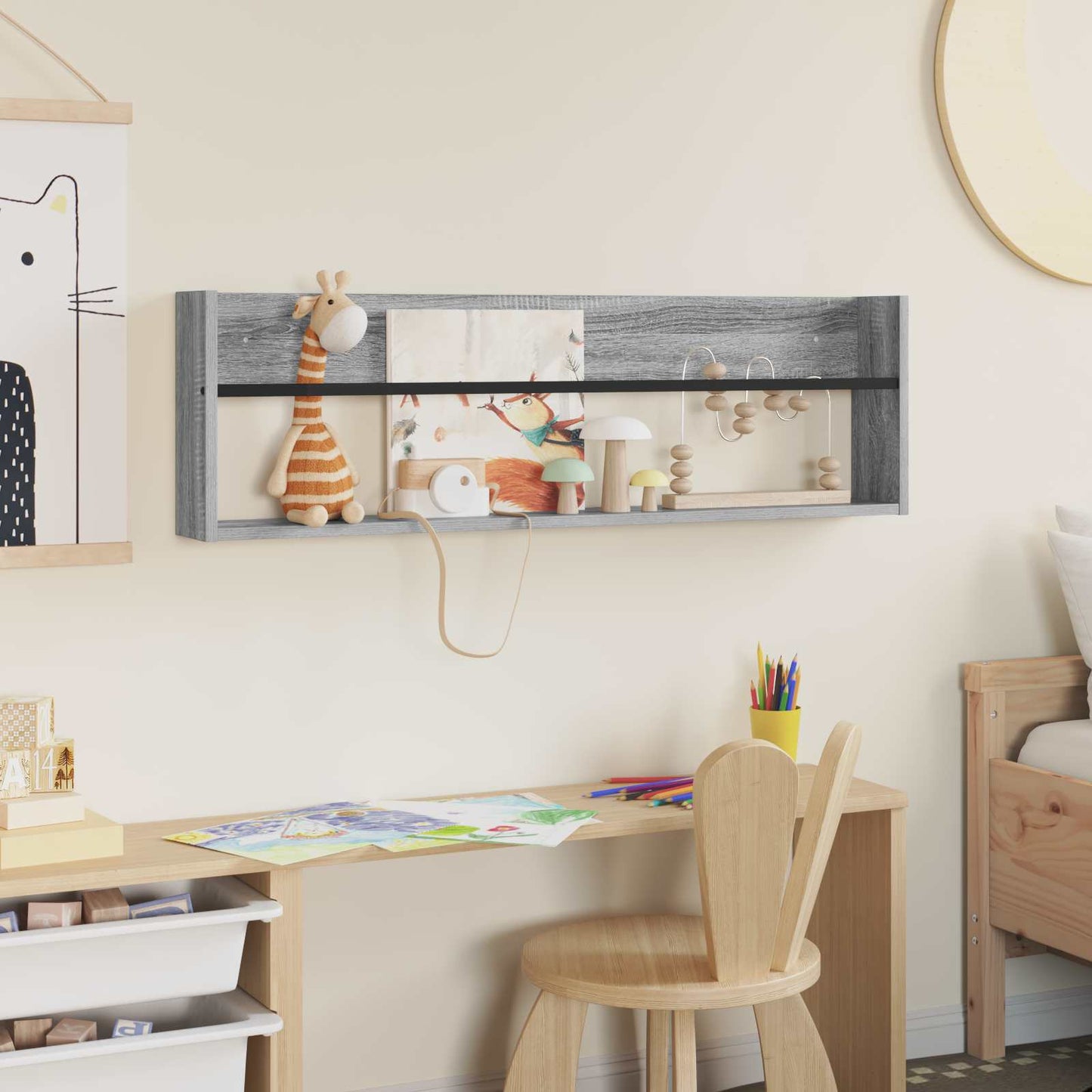Tijdschrift Rek Grijs Sonoma 100 x 12 x 30 cm Bewerkt hout is nu te koop bij PeponiXL, paradijselijk wonen!