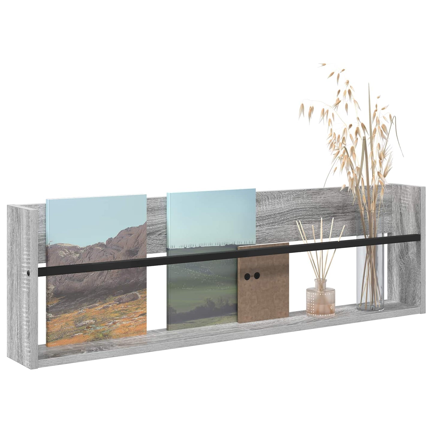 Tijdschrift Rek Grijs Sonoma 100 x 12 x 30 cm Bewerkt hout is nu te koop bij PeponiXL, paradijselijk wonen!