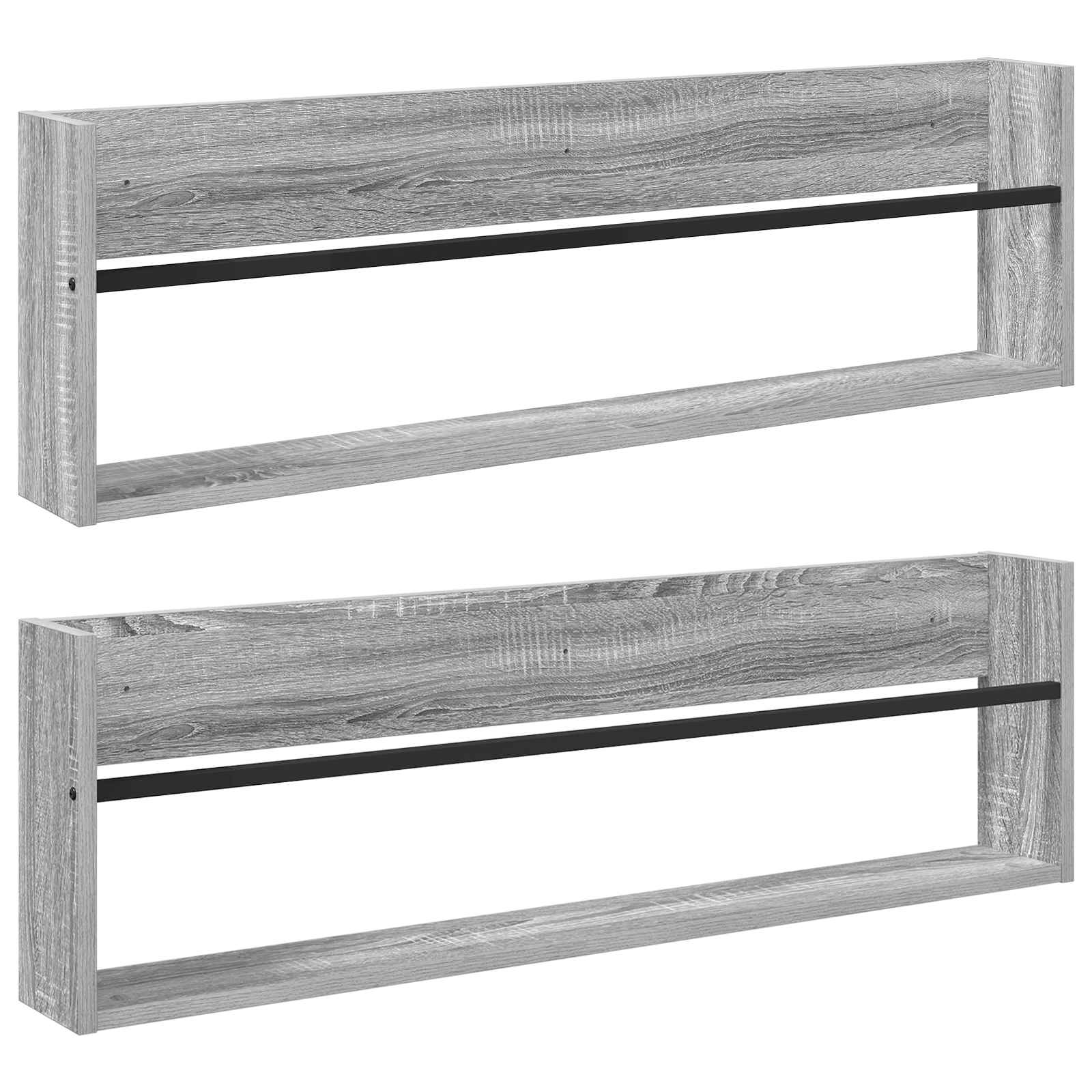 Tijdschrift Rek met plank 2 pcs Grijs Sonoma 100 x 12 x 30 cm is nu te koop bij PeponiXL, paradijselijk wonen!