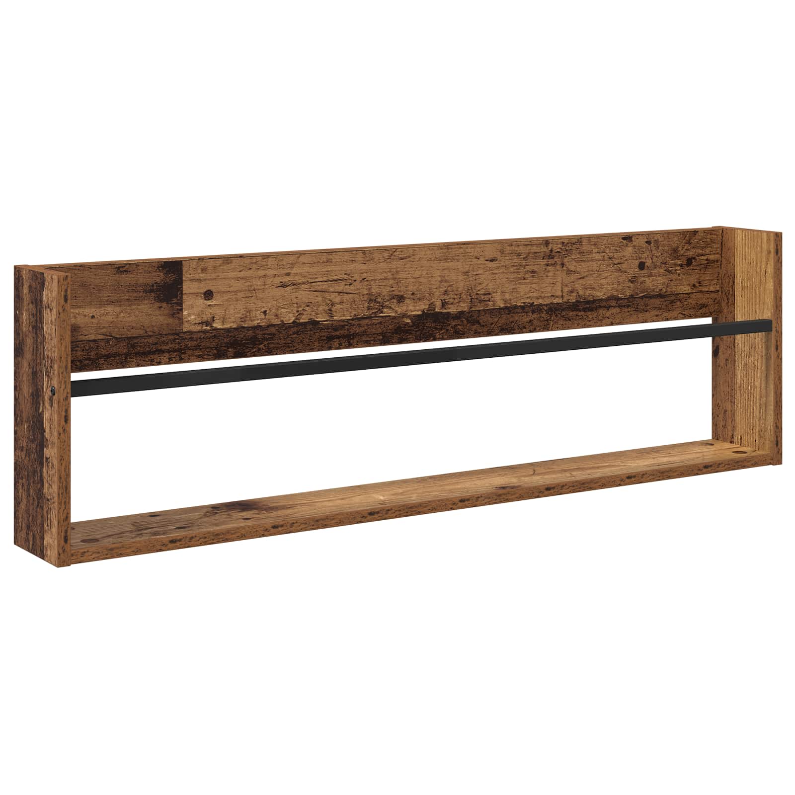 Tijdschrift Rek met plank Oudhout 100 x 12 x 30 cm Bewerkt hout is nu te koop bij PeponiXL, paradijselijk wonen!