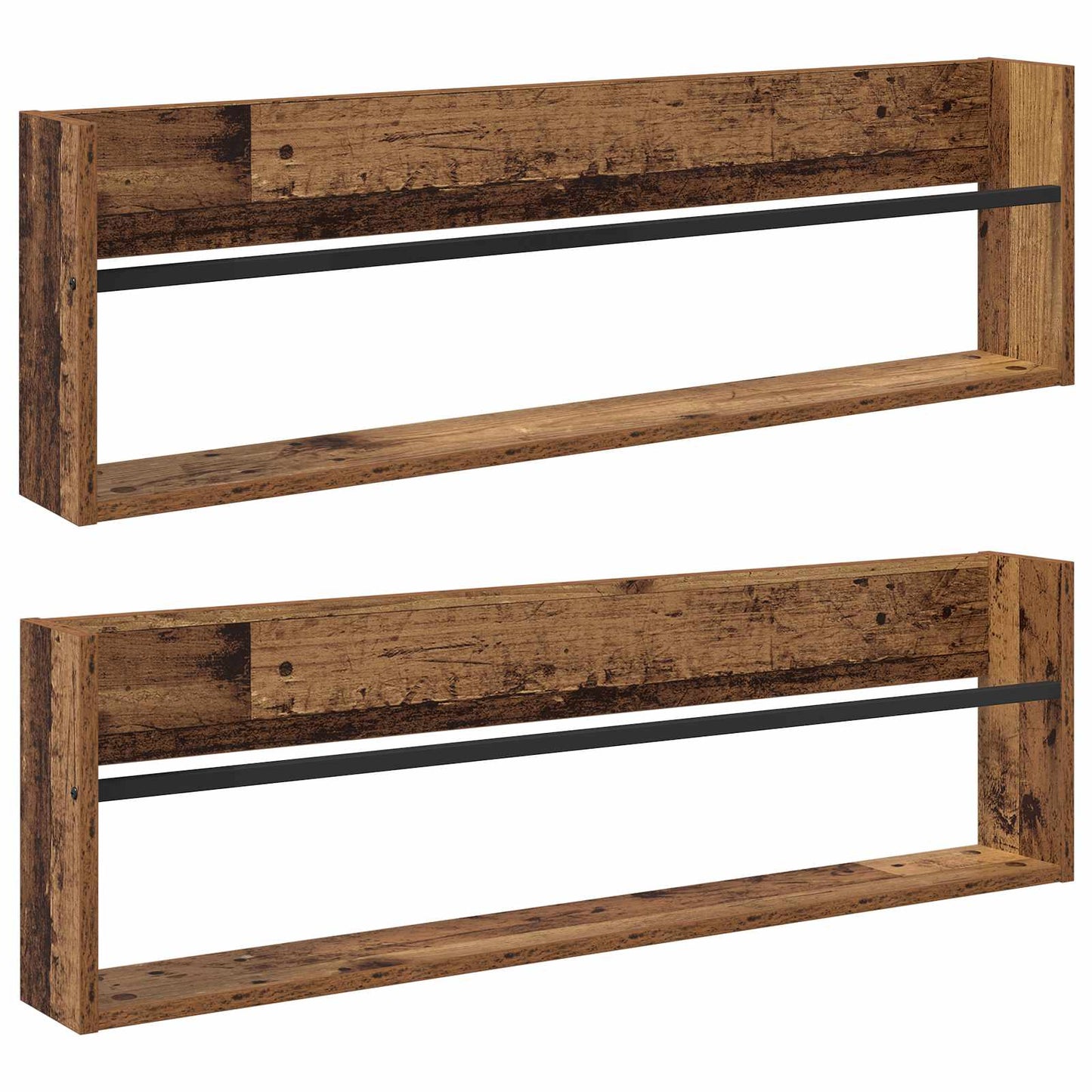 Tijdschrift Rek 2 pcs Oudhout 100 x 12 x 30 cm Bewerkt hout is nu te koop bij PeponiXL, paradijselijk wonen!