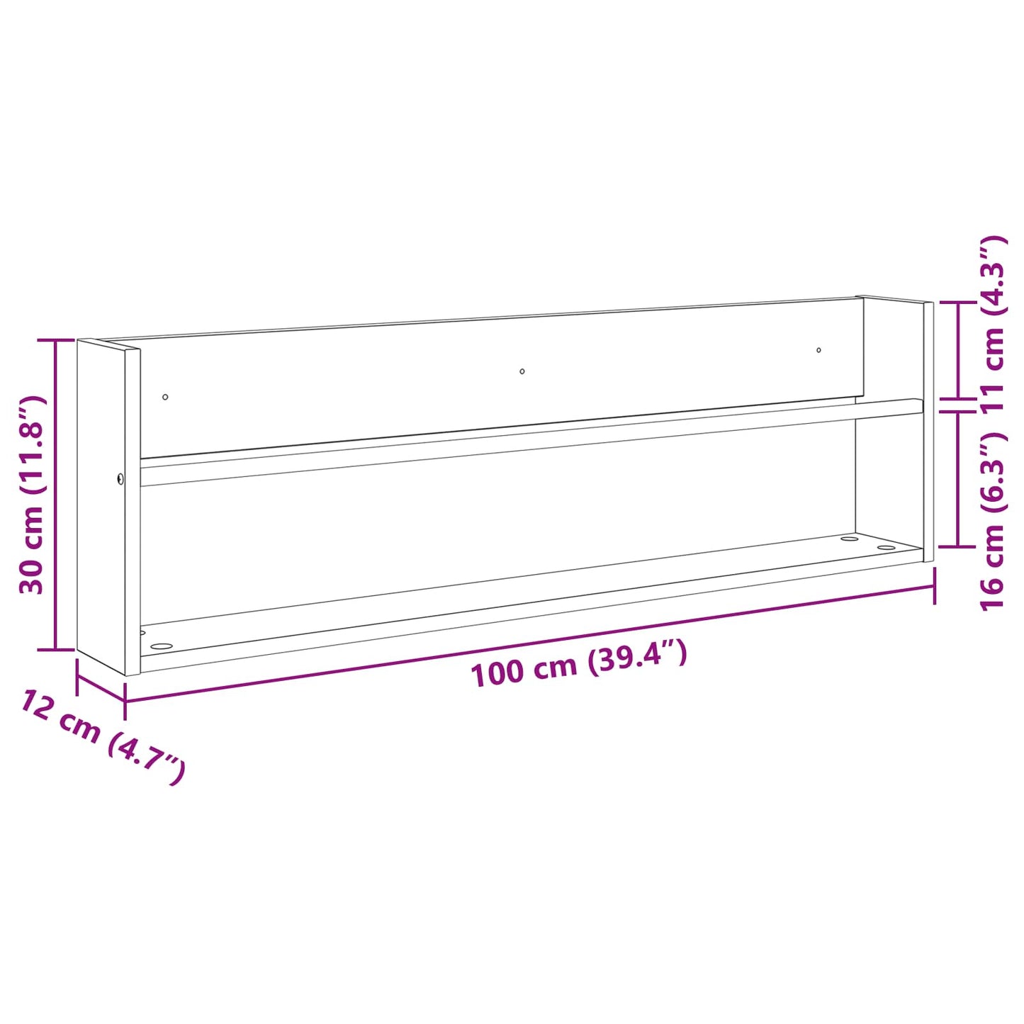 Tijdschrift Rek 2 pcs Oudhout 100 x 12 x 30 cm Bewerkt hout is nu te koop bij PeponiXL, paradijselijk wonen!