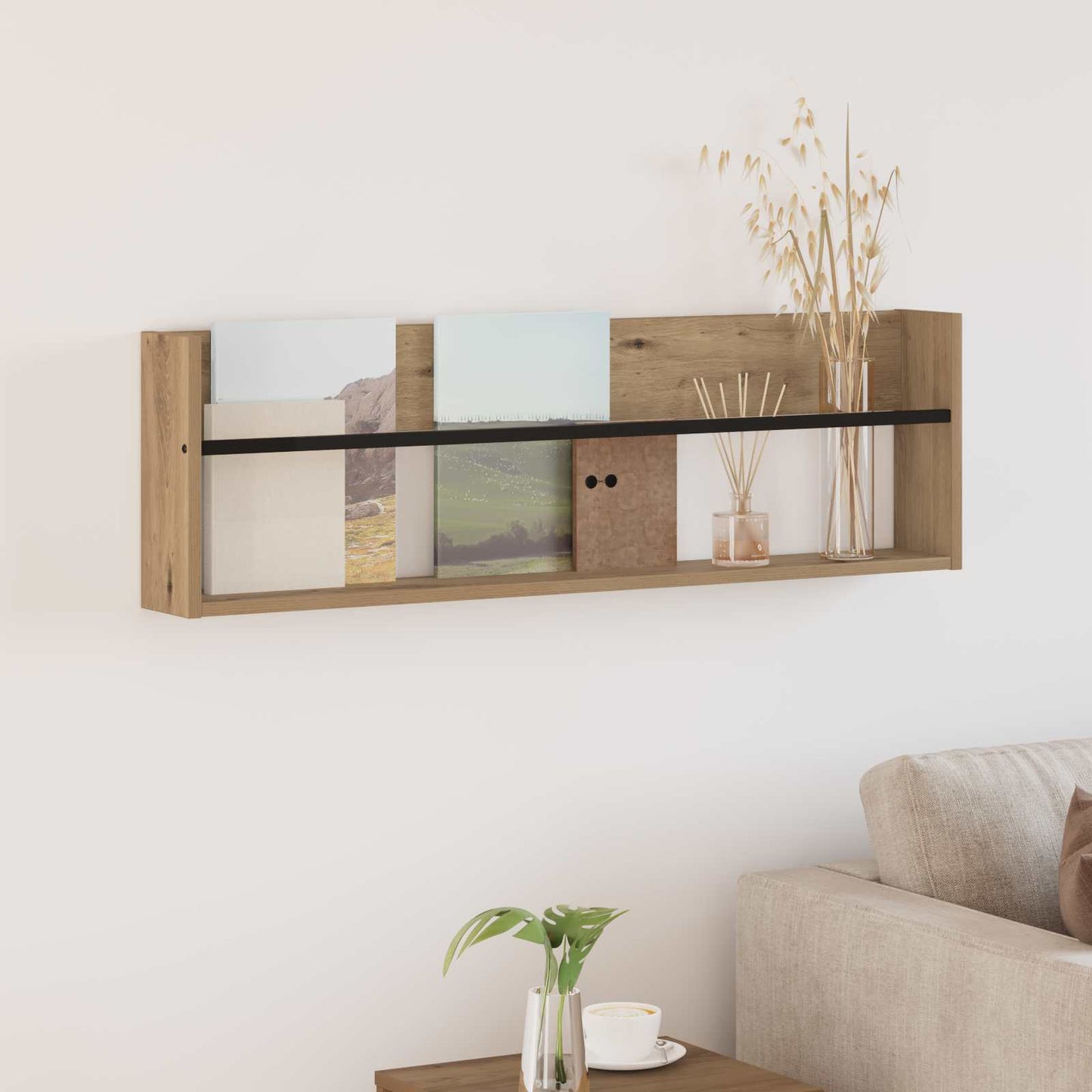 Tijdschrift Rek Artisan Eiken 100 x 12 x 30 cm Bewerkt hout is nu te koop bij PeponiXL, paradijselijk wonen!