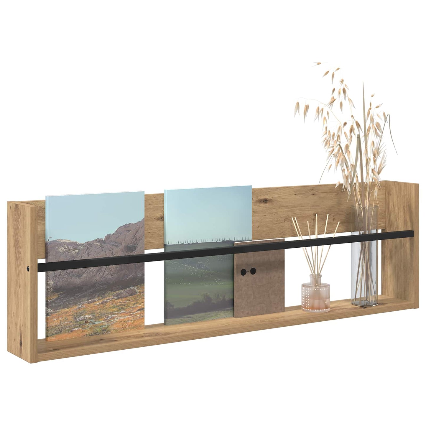 Tijdschrift Rek Artisan Eiken 100 x 12 x 30 cm Bewerkt hout is nu te koop bij PeponiXL, paradijselijk wonen!