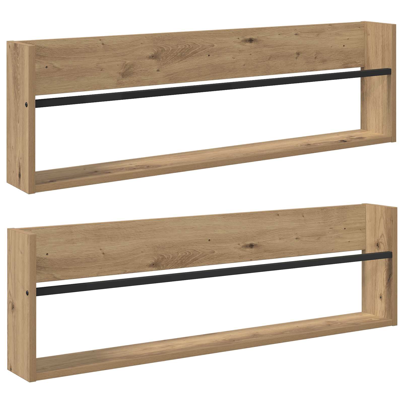 Tijdschrift Rek met plank 2 pcs Artisan Eiken 100 x 12 x 30 cm is nu te koop bij PeponiXL, paradijselijk wonen!