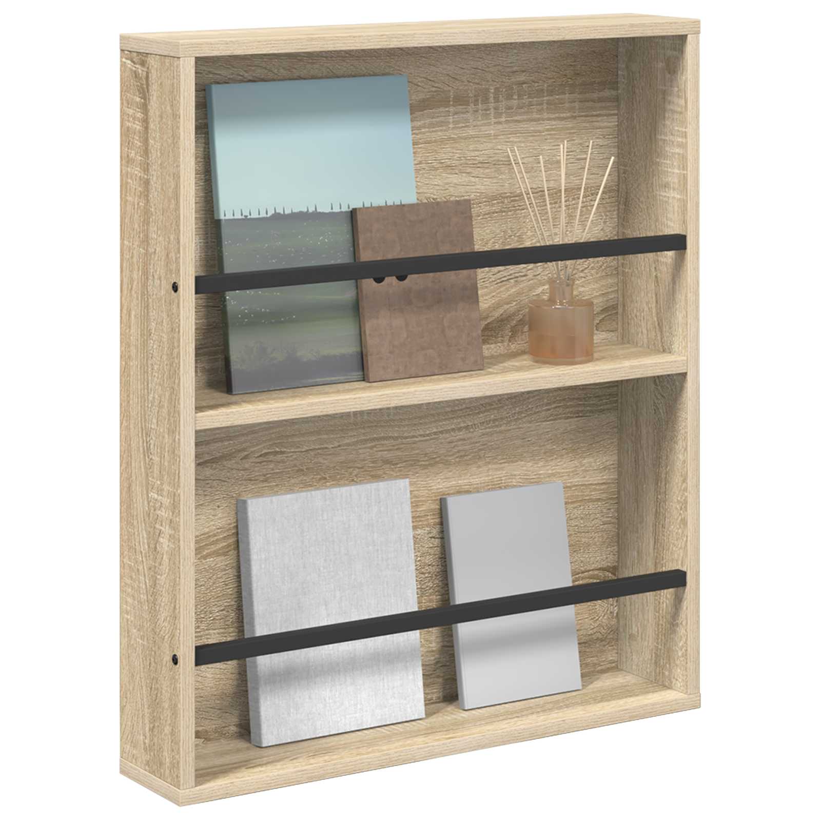 Tijdschrift Rek Sonoma Eiken 60 x 12 x 70 cm Bewerkt hout is nu te koop bij PeponiXL, paradijselijk wonen!