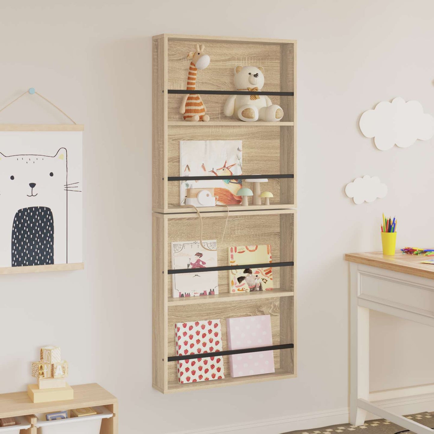 Tijdschrift Rek 2 pcs Sonoma Eiken 60 x 12 x 70 cm Bewerkt hout is nu te koop bij PeponiXL, paradijselijk wonen!