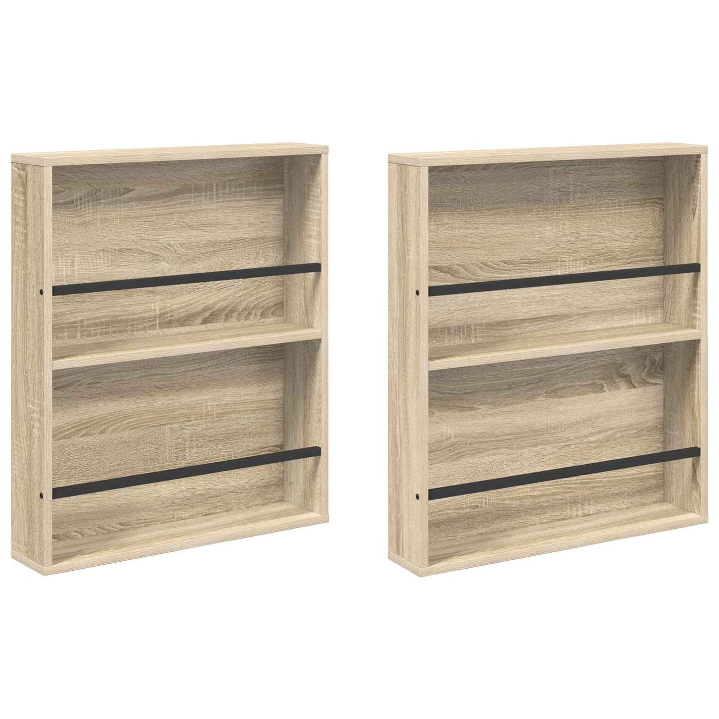 Tijdschrift Rek 2 pcs Sonoma Eiken 60 x 12 x 70 cm Bewerkt hout is nu te koop bij PeponiXL, paradijselijk wonen!