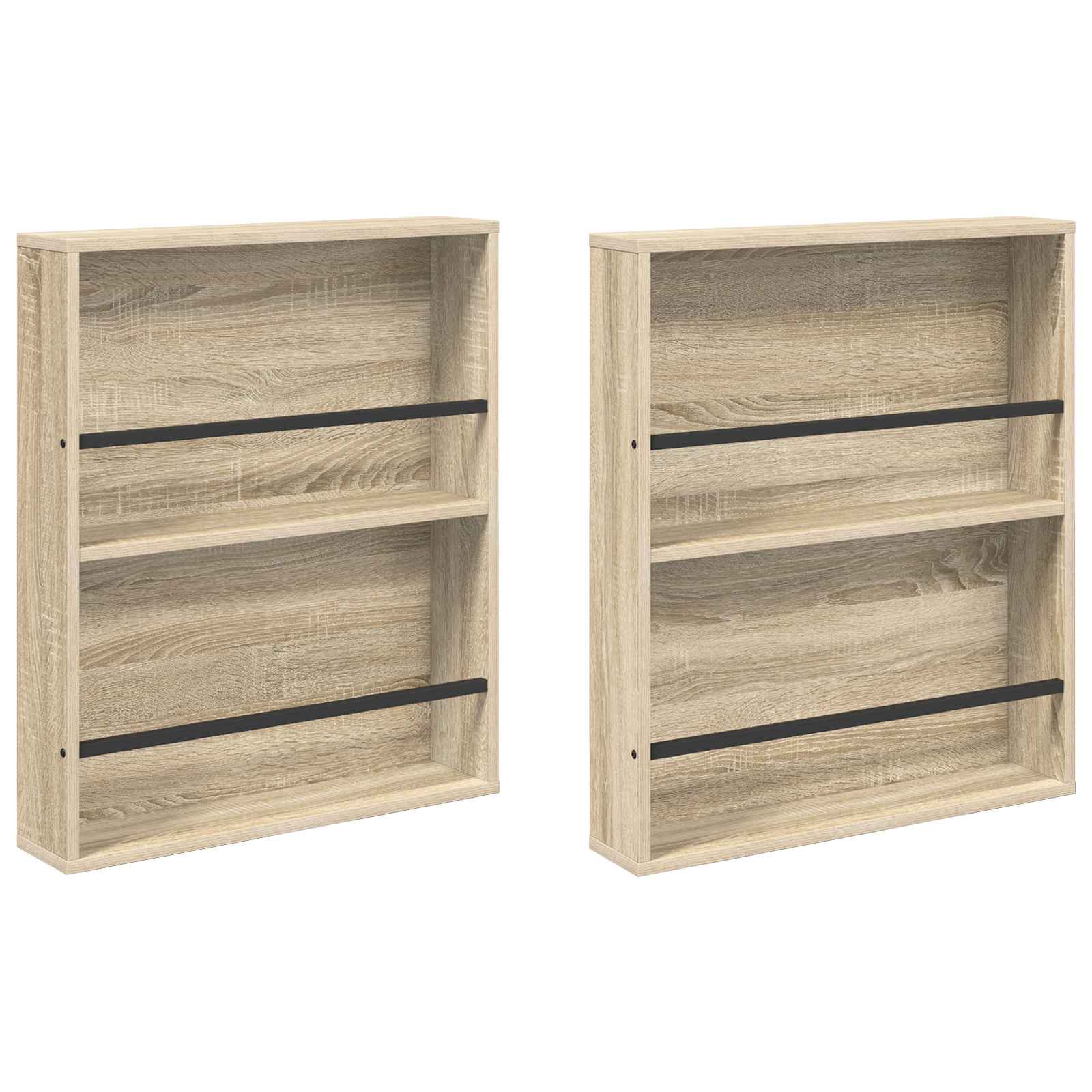 Tijdschrift Rek 2 pcs Sonoma Eiken 60 x 12 x 70 cm Bewerkt hout is nu te koop bij PeponiXL, paradijselijk wonen!