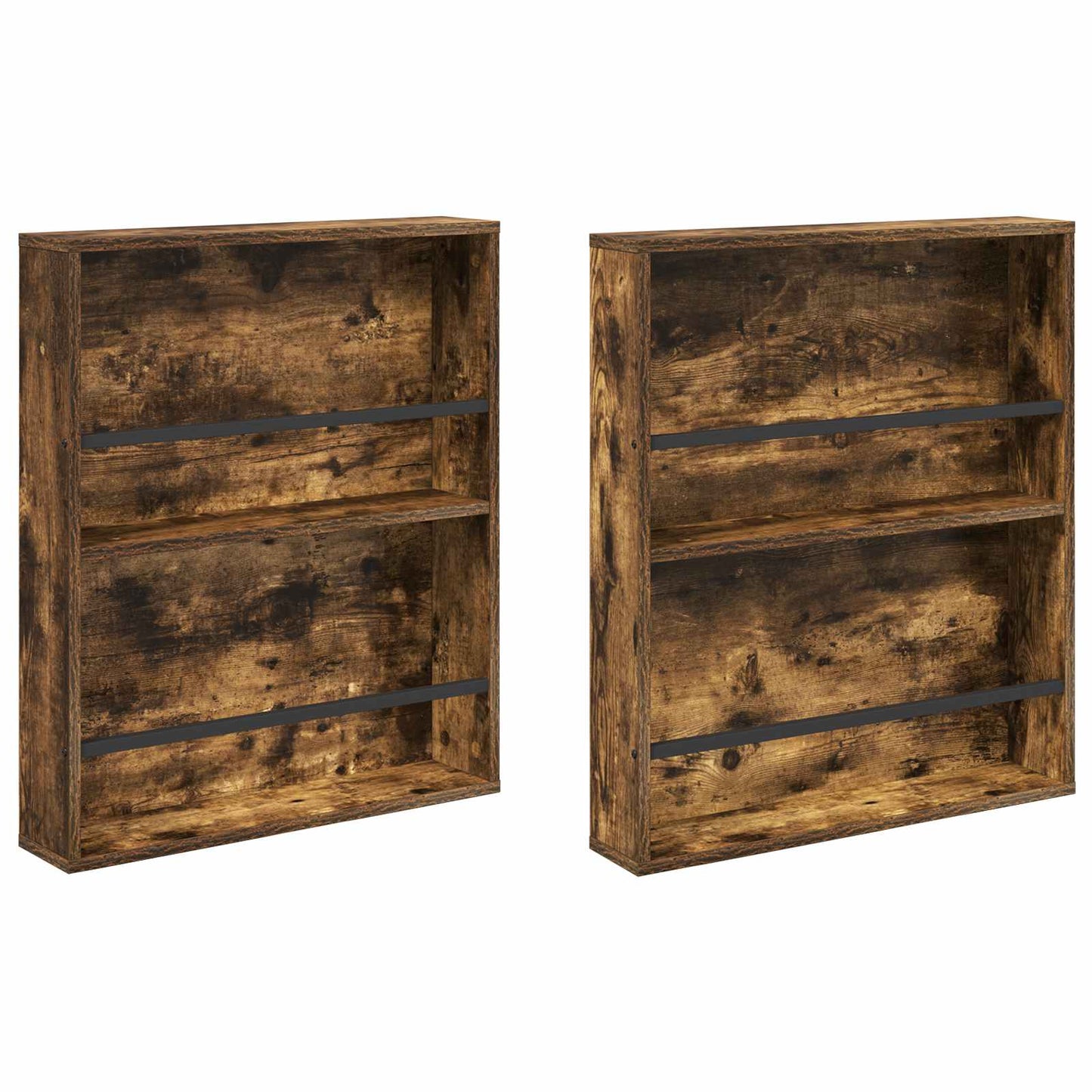 Tijdschrift Rek met plank 2 pcs Gerookt eiken 60 x 12 x 70 cm is nu te koop bij PeponiXL, paradijselijk wonen!