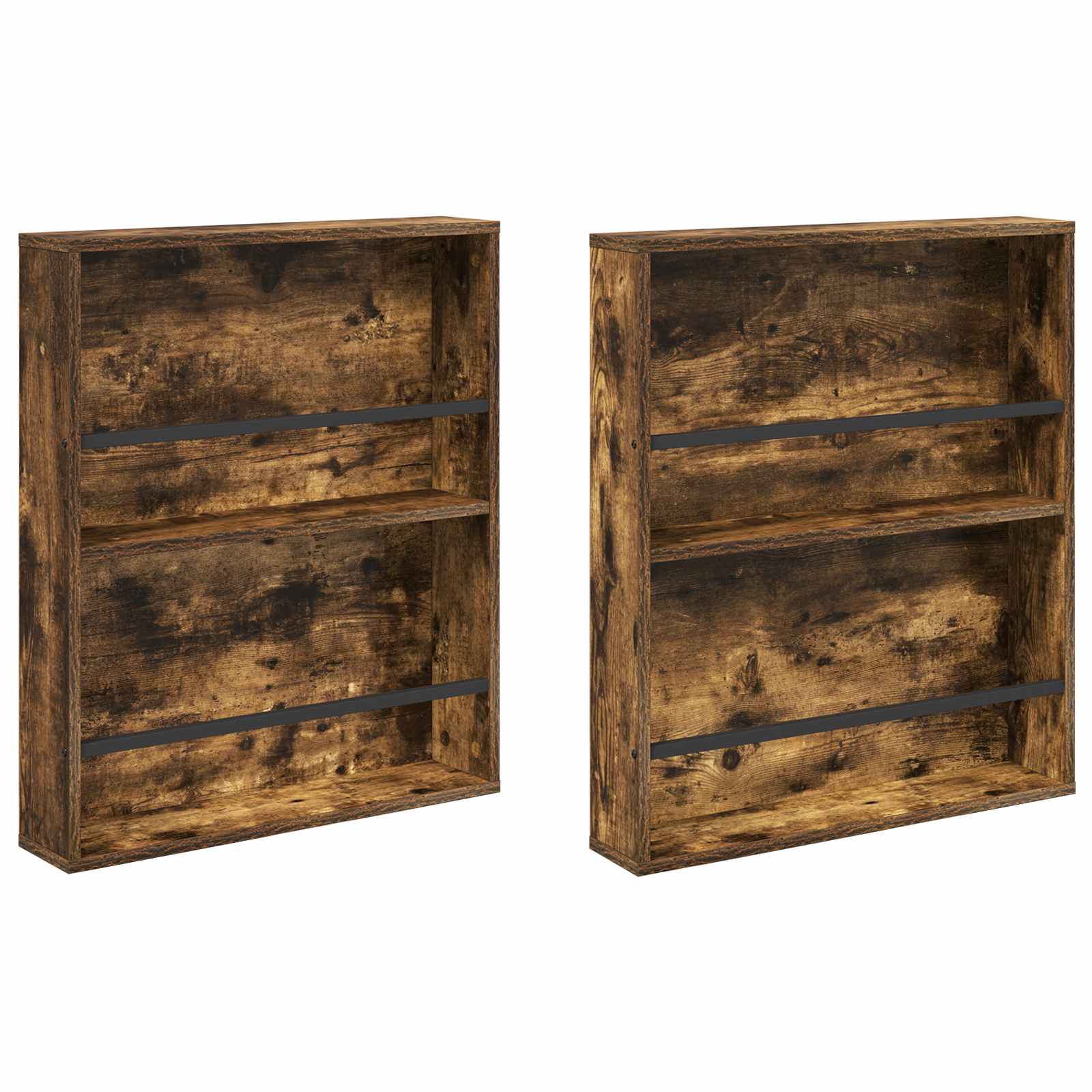 Tijdschrift Rek met plank 2 pcs Gerookt eiken 60 x 12 x 70 cm is nu te koop bij PeponiXL, paradijselijk wonen!