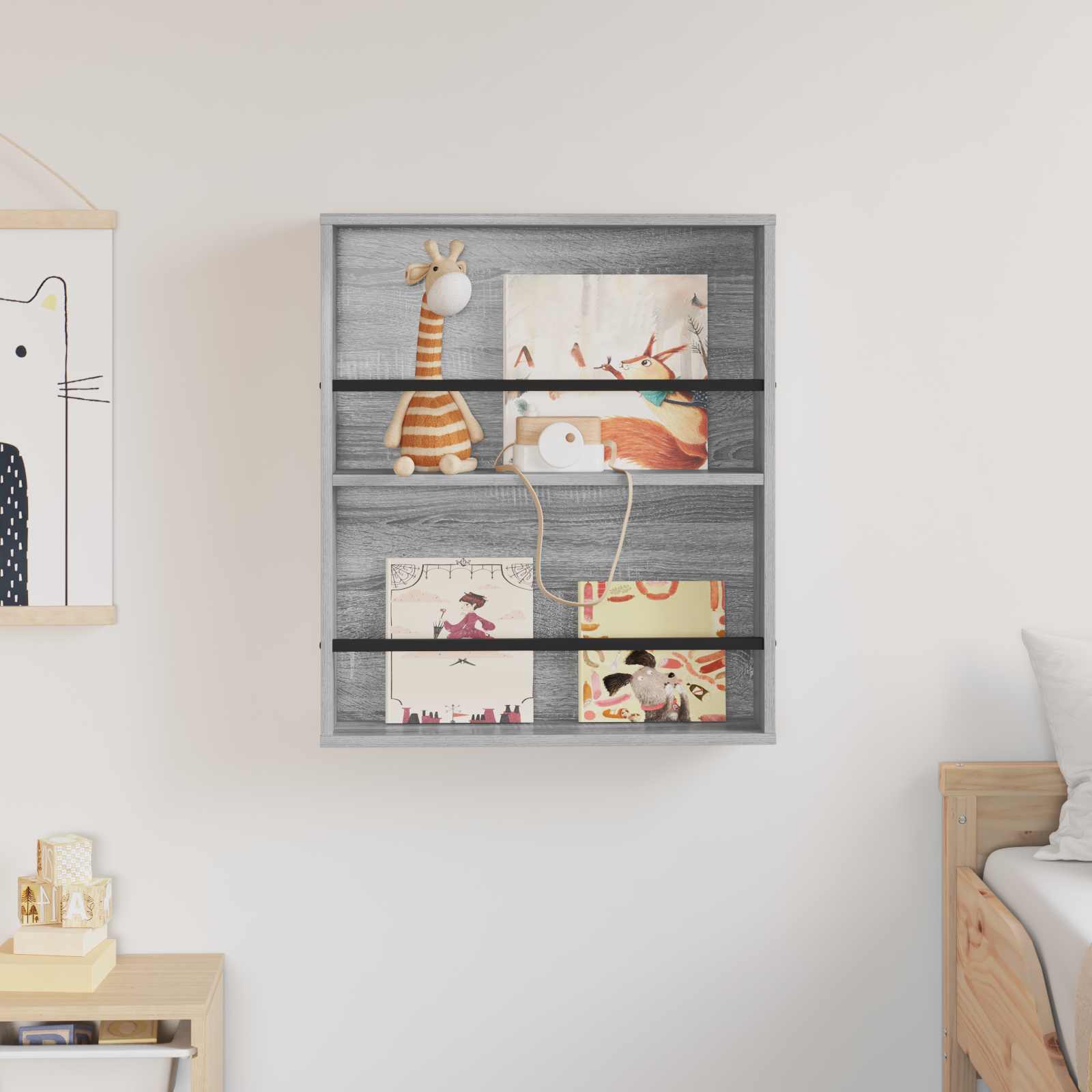 Tijdschrift Rek Grijs Sonoma 60 x 12 x 70 cm Bewerkt hout is nu te koop bij PeponiXL, paradijselijk wonen!