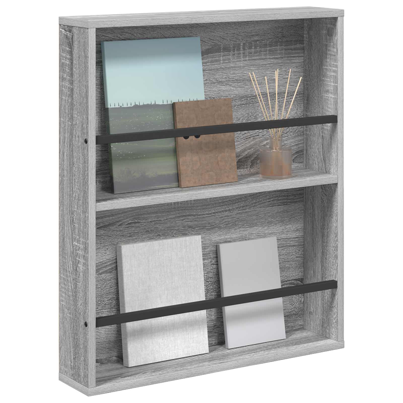 Tijdschrift Rek Grijs Sonoma 60 x 12 x 70 cm Bewerkt hout is nu te koop bij PeponiXL, paradijselijk wonen!