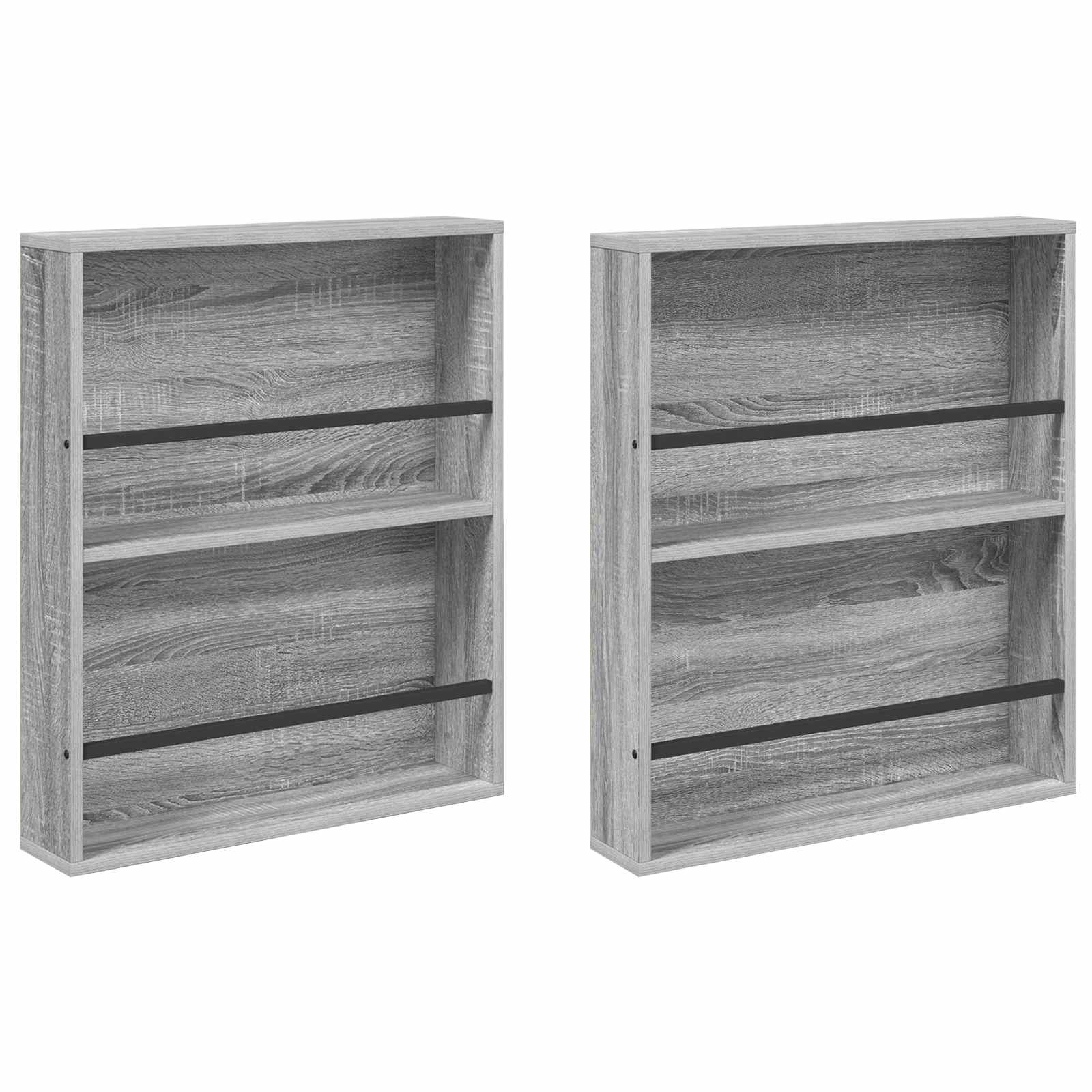 Tijdschrift Rek 2 pcs Grijs Sonoma 60 x 12 x 70 cm Bewerkt hout is nu te koop bij PeponiXL, paradijselijk wonen!