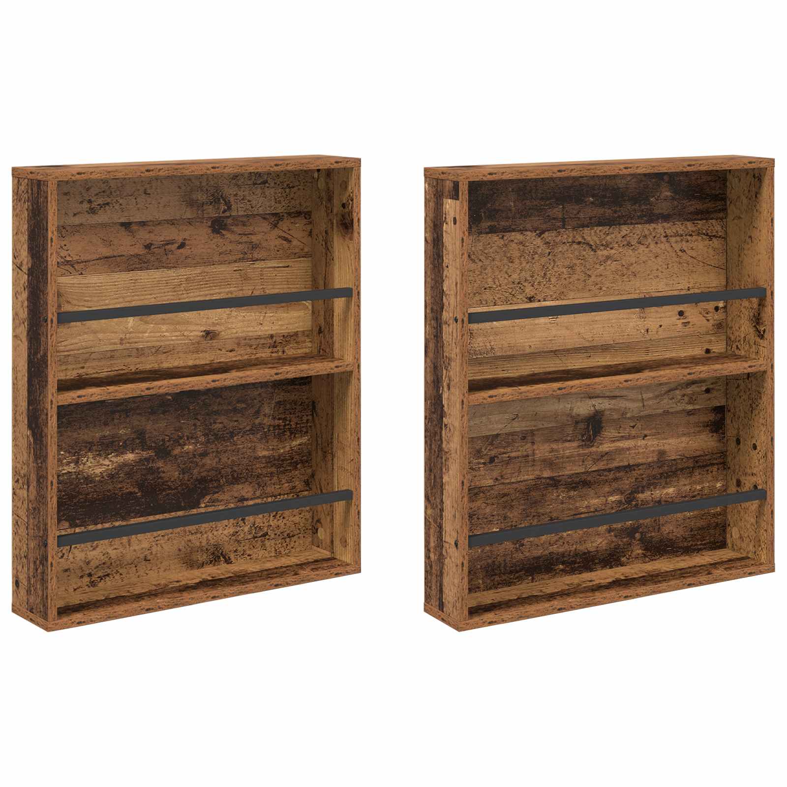 Tijdschrift Rek 2 pcs Oudhout 60 x 12 x 70 cm Bewerkt hout is nu te koop bij PeponiXL, paradijselijk wonen!