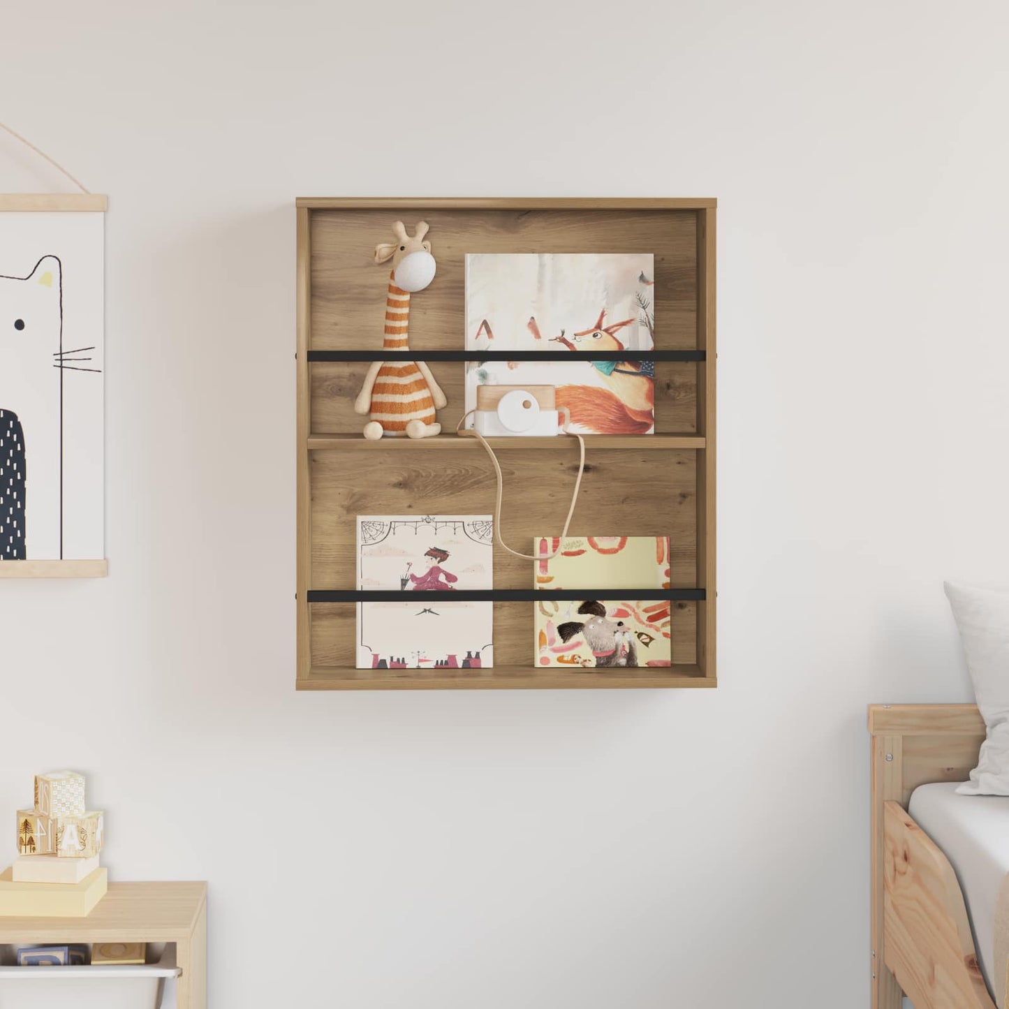 Tijdschrift Rek Artisan Eiken 60 x 12 x 70 cm Bewerkt hout is nu te koop bij PeponiXL, paradijselijk wonen!