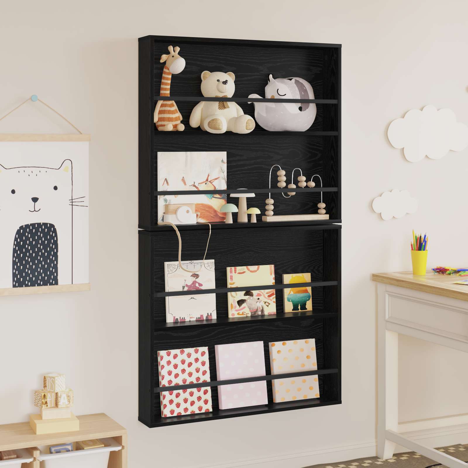 Tijdschrift Rek 2 pcs Zwart Eiken 80 x 12 x 70 cm Bewerkt hout is nu te koop bij PeponiXL, paradijselijk wonen!