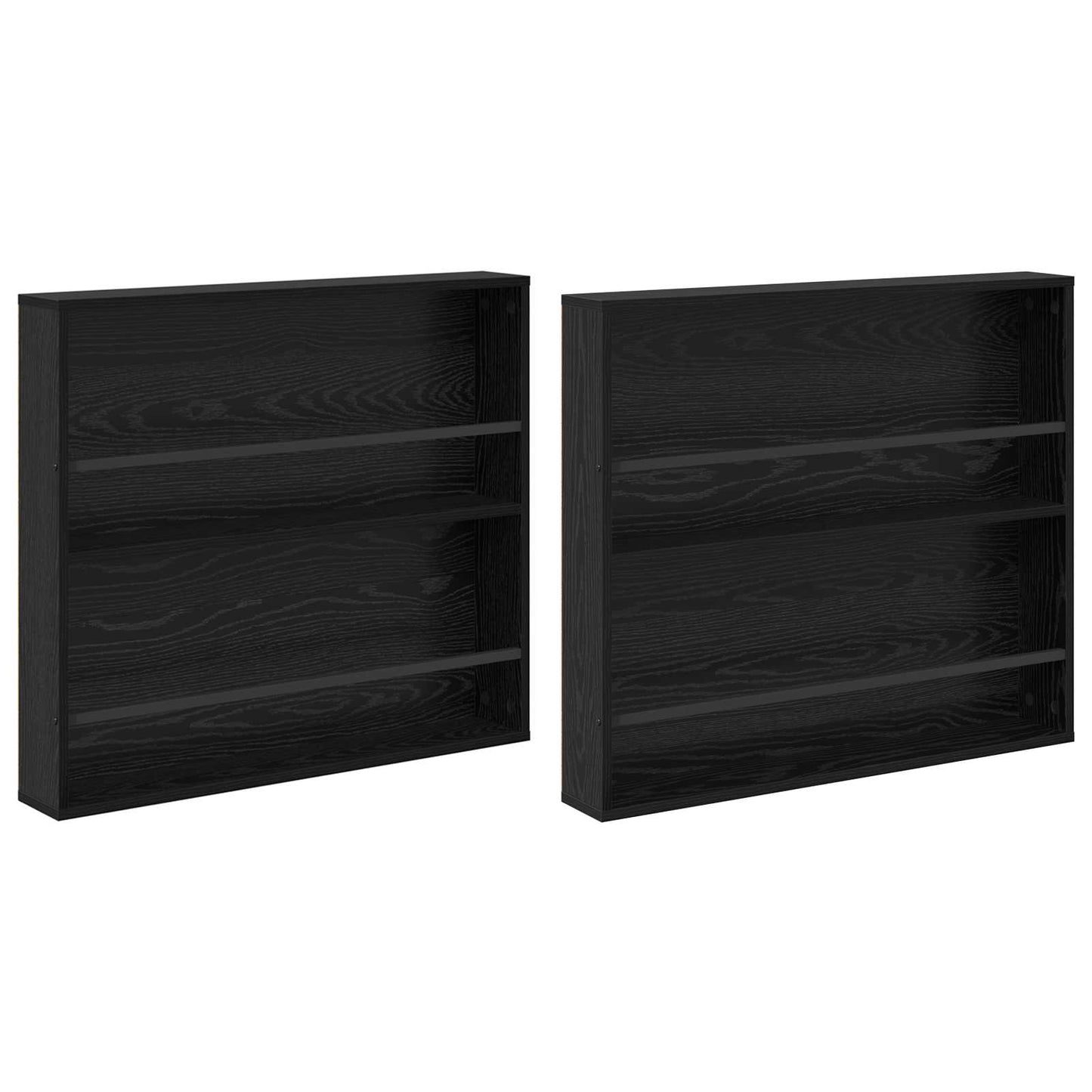 Tijdschrift Rek 2 pcs Zwart Eiken 80 x 12 x 70 cm Bewerkt hout is nu te koop bij PeponiXL, paradijselijk wonen!