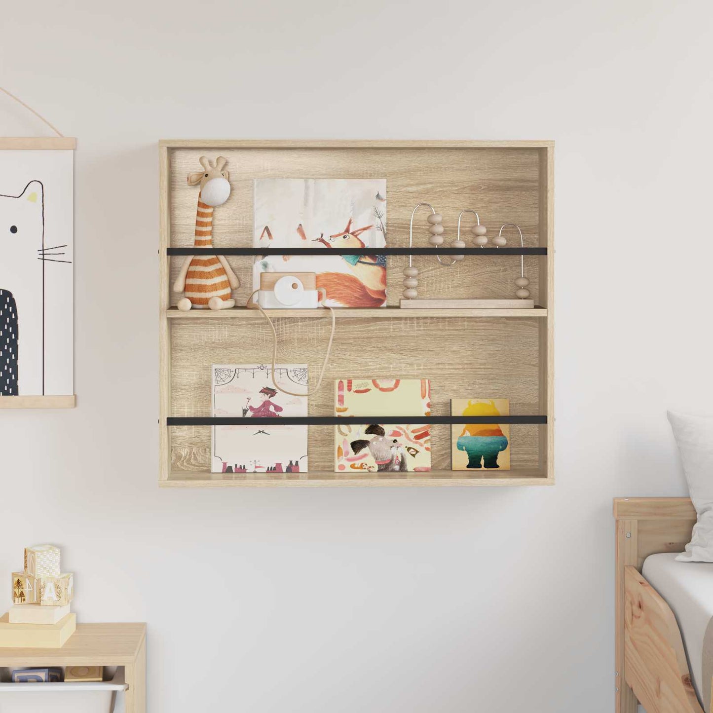 Tijdschrift Rek Sonoma Eiken 80 x 12 x 70 cm Bewerkt hout is nu te koop bij PeponiXL, paradijselijk wonen!