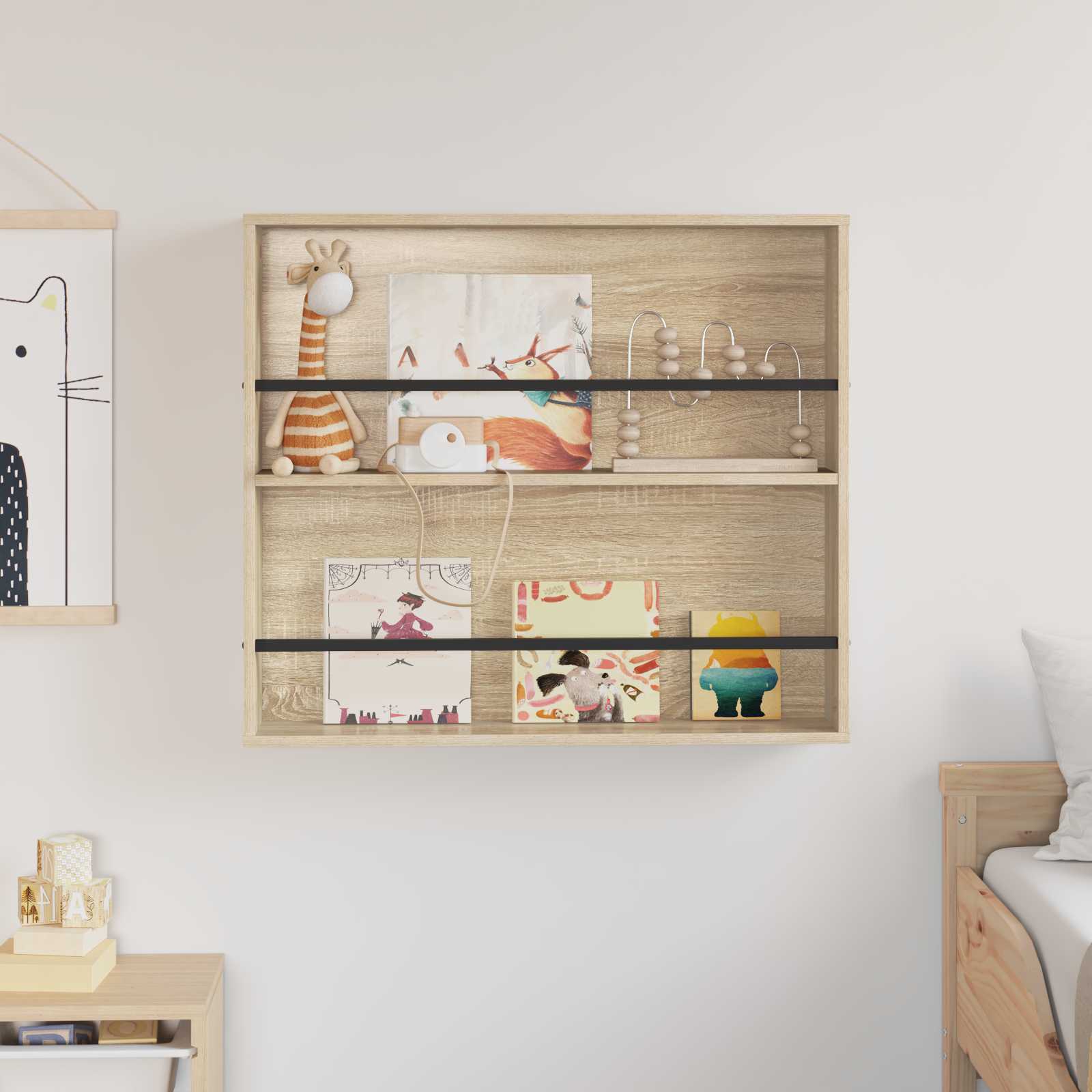 Tijdschrift Rek Sonoma Eiken 80 x 12 x 70 cm Bewerkt hout is nu te koop bij PeponiXL, paradijselijk wonen!