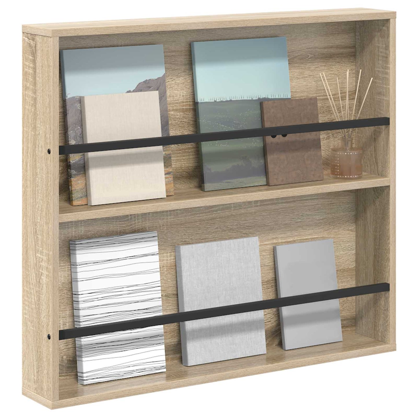 Tijdschrift Rek Sonoma Eiken 80 x 12 x 70 cm Bewerkt hout is nu te koop bij PeponiXL, paradijselijk wonen!