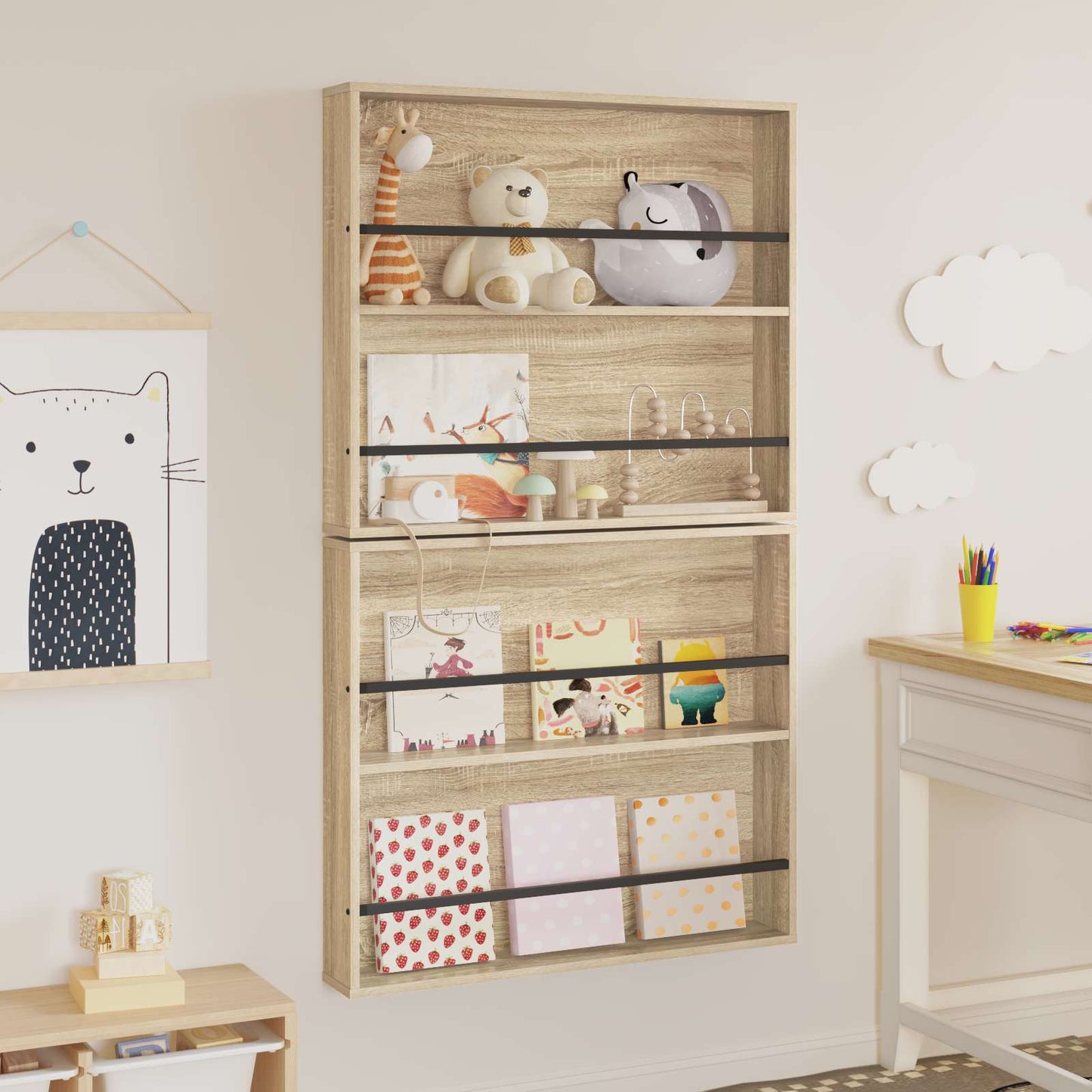 Tijdschrift Rek 2 pcs Sonoma Eiken 80 x 12 x 70 cm Bewerkt hout is nu te koop bij PeponiXL, paradijselijk wonen!