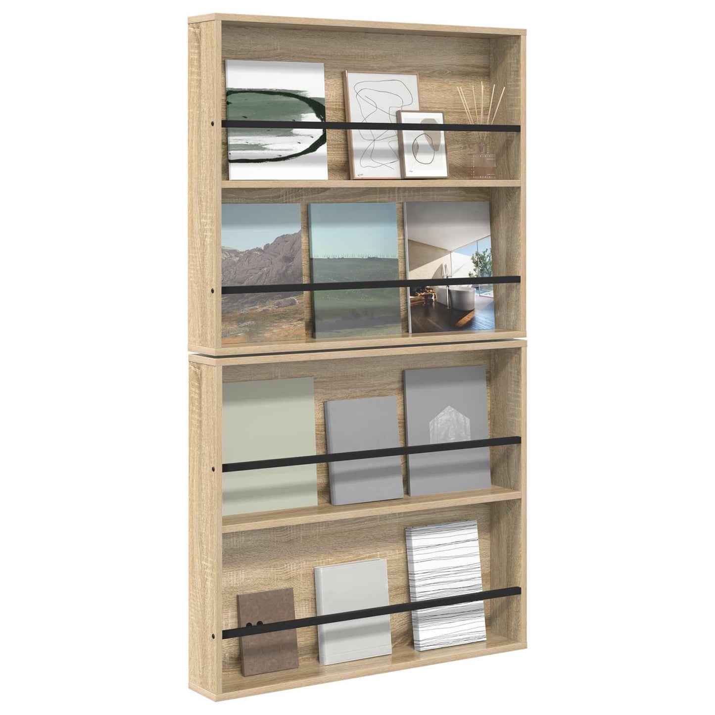 Tijdschrift Rek 2 pcs Sonoma Eiken 80 x 12 x 70 cm Bewerkt hout is nu te koop bij PeponiXL, paradijselijk wonen!