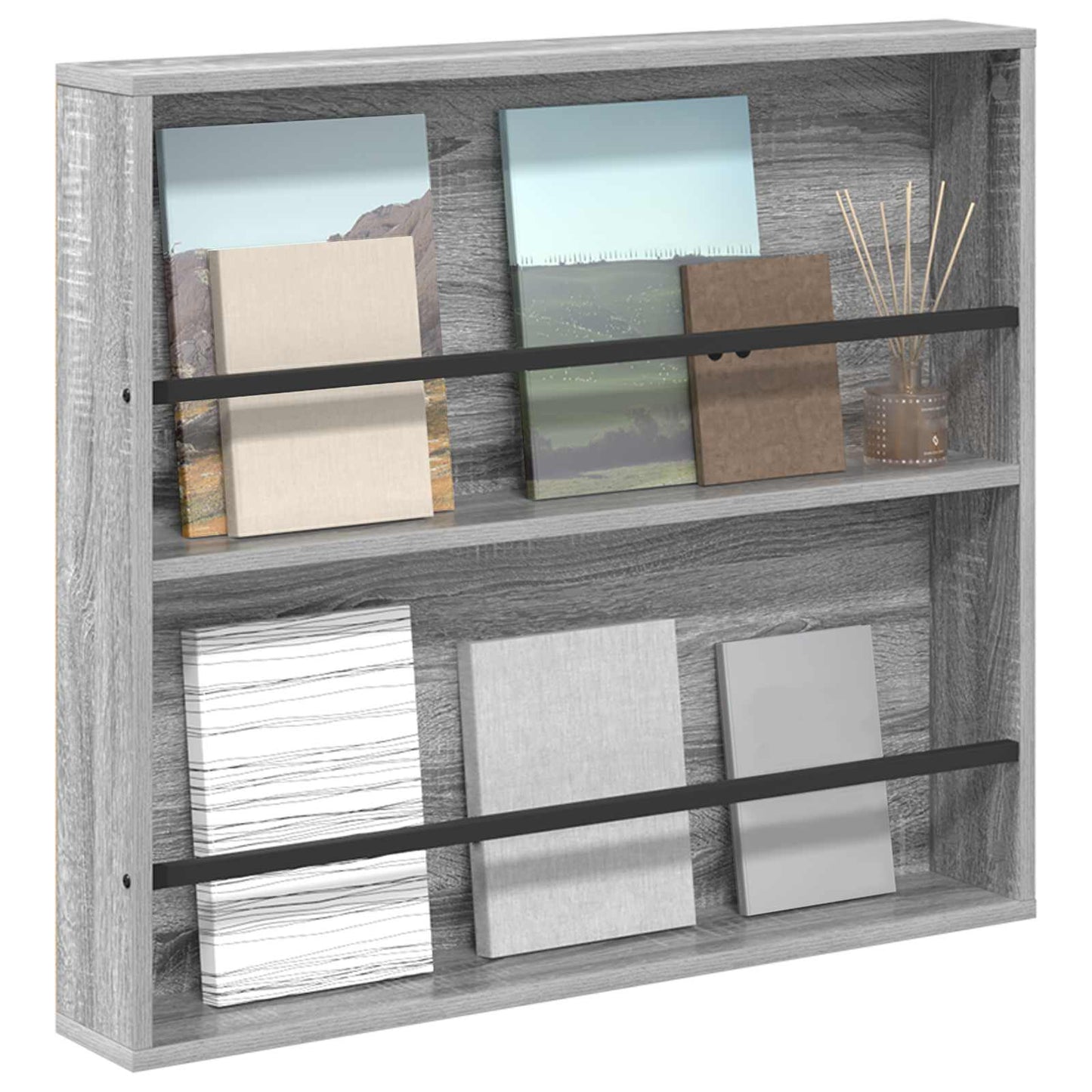 Tijdschrift Rek Grijs Sonoma 80 x 12 x 70 cm Bewerkt hout is nu te koop bij PeponiXL, paradijselijk wonen!