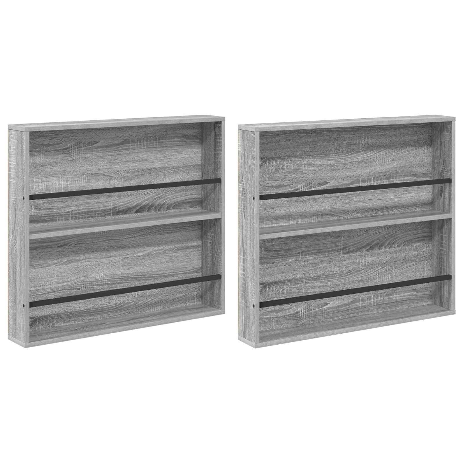 Tijdschrift Rek 2 pcs Grijs Sonoma 80 x 12 x 70 cm Bewerkt hout is nu te koop bij PeponiXL, paradijselijk wonen!