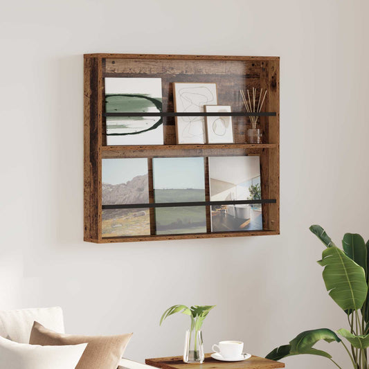 Tijdschrift Rek met plank Oudhout 80 x 12 x 70 cm Bewerkt hout is nu te koop bij PeponiXL, paradijselijk wonen!