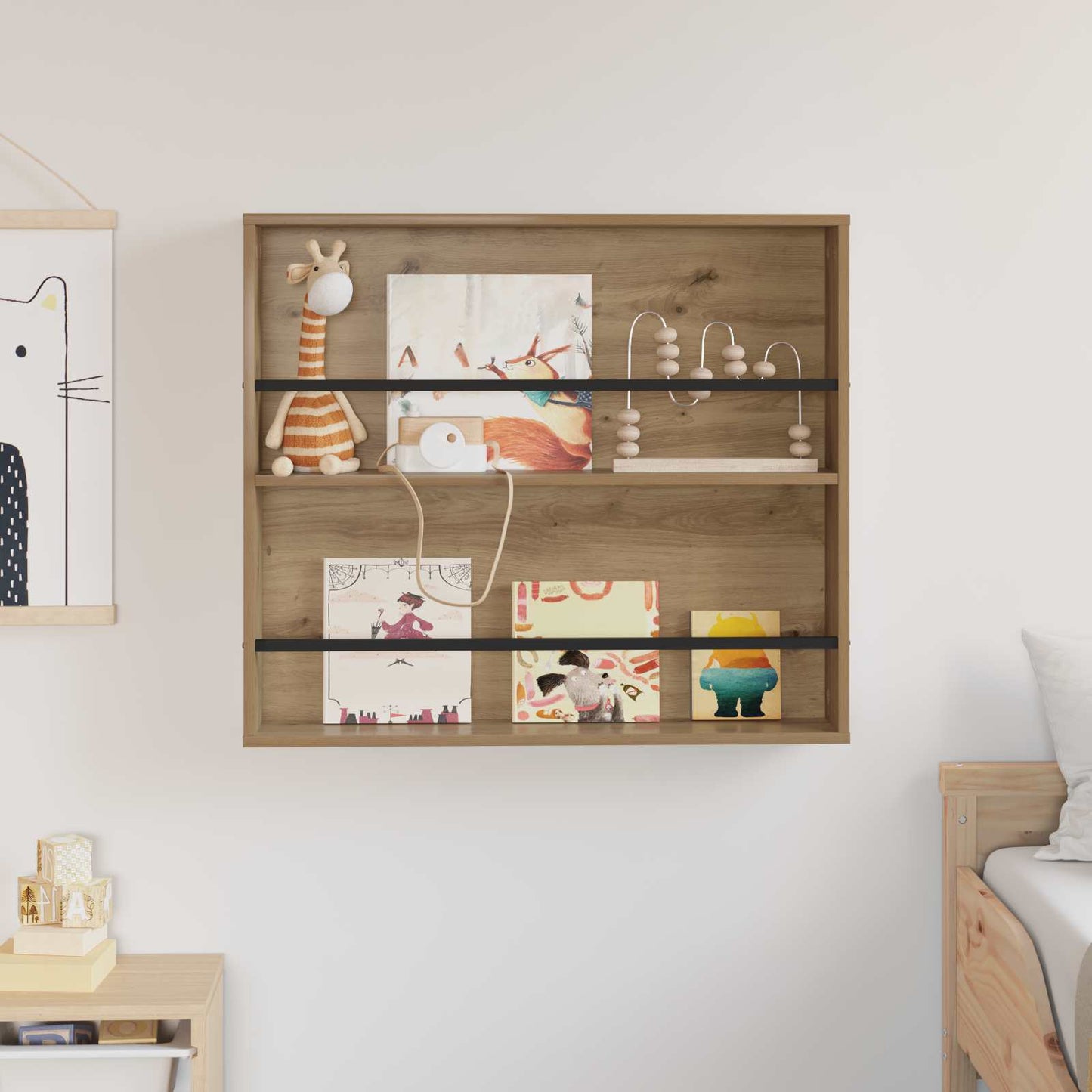 Tijdschrift Rek Artisan Eiken 80 x 12 x 70 cm Bewerkt hout is nu te koop bij PeponiXL, paradijselijk wonen!
