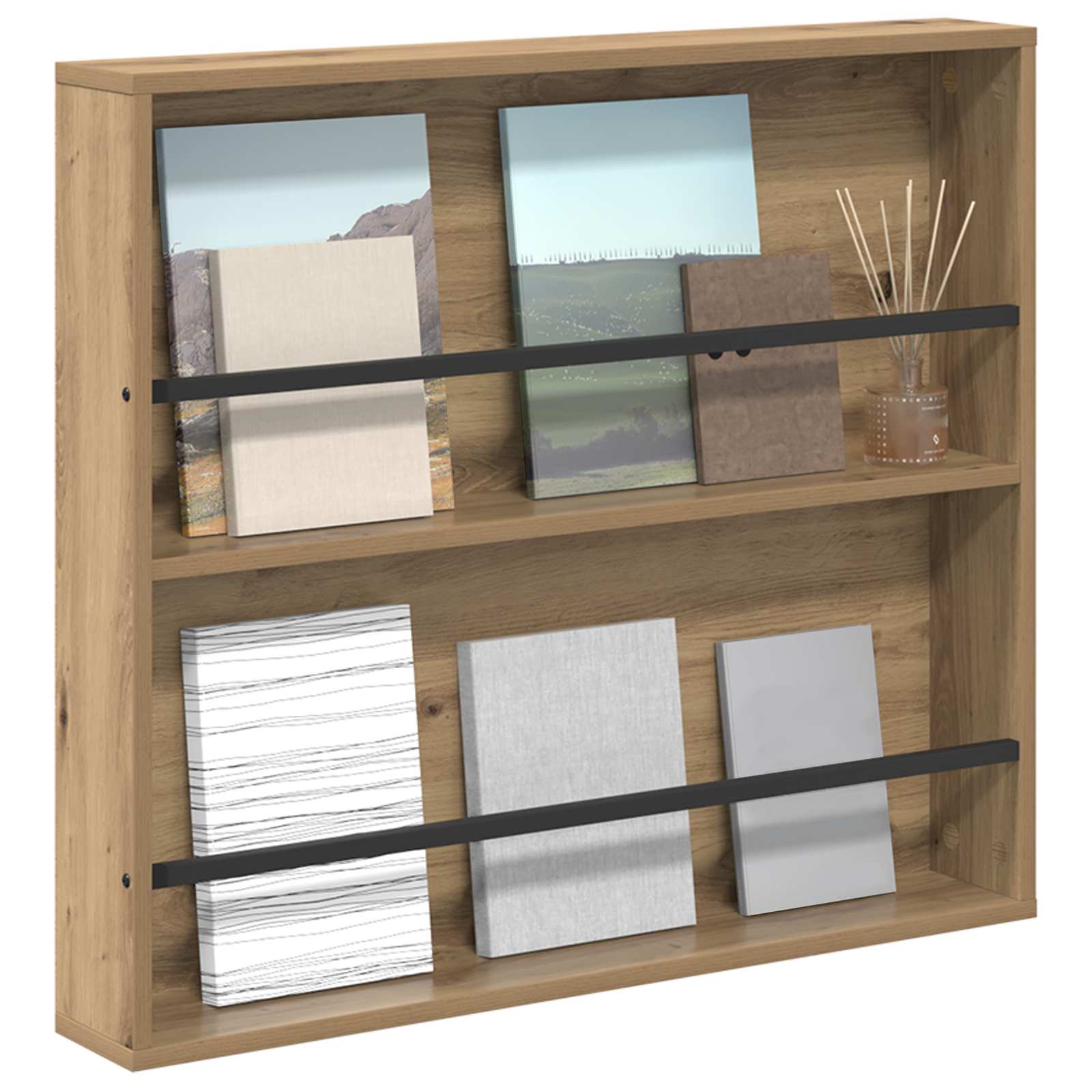 Tijdschrift Rek Artisan Eiken 80 x 12 x 70 cm Bewerkt hout is nu te koop bij PeponiXL, paradijselijk wonen!
