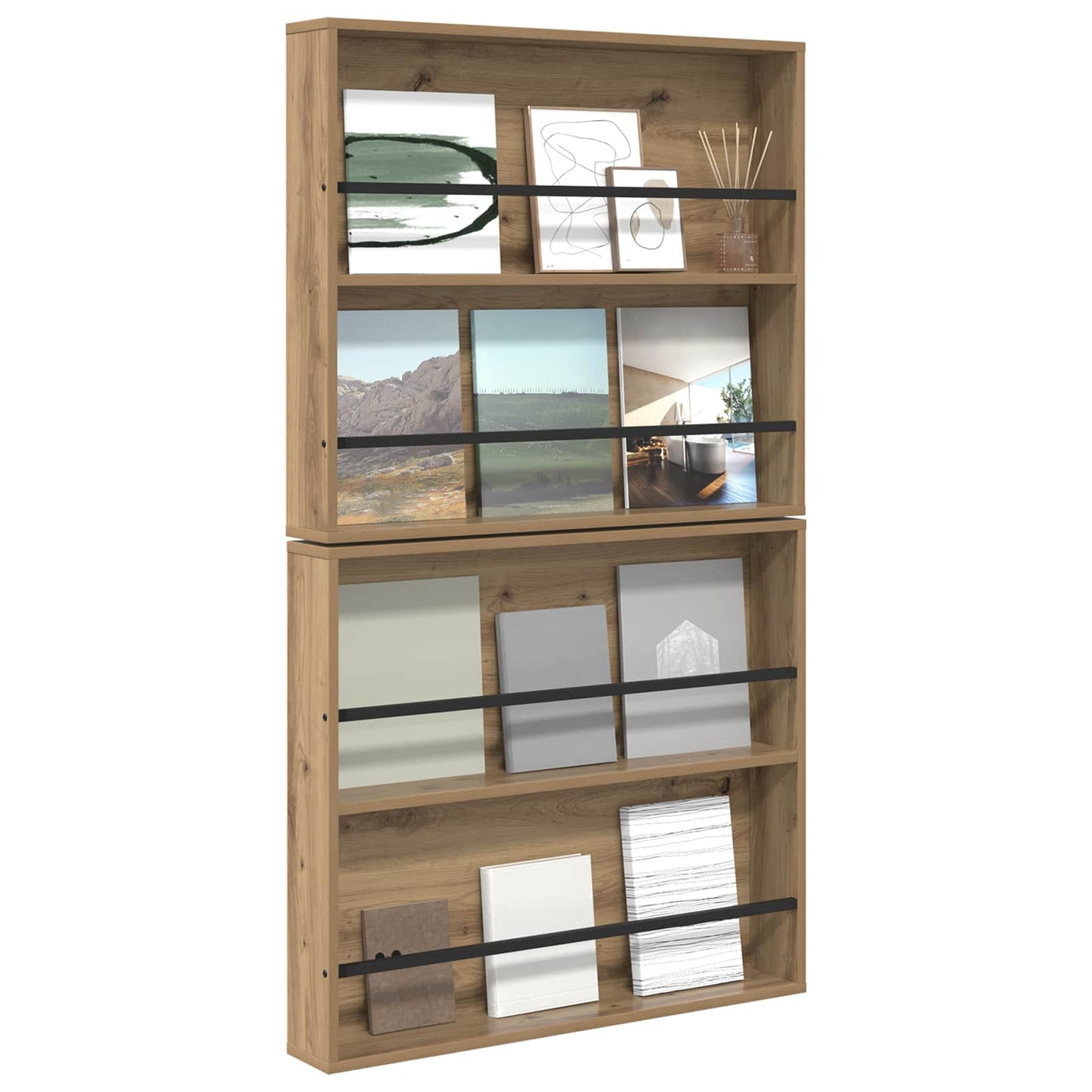 Tijdschrift Rek met plank 2 pcs Artisan Eiken 80 x 12 x 70 cm is nu te koop bij PeponiXL, paradijselijk wonen!