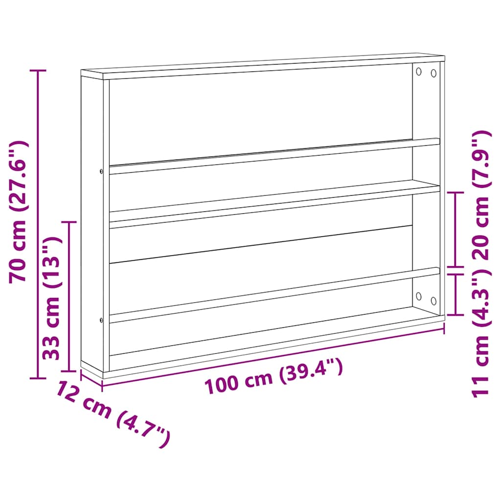 Tijdschrift Rek Zwart Eiken 100 x 12 x 70 cm Bewerkt hout is nu te koop bij PeponiXL, paradijselijk wonen!