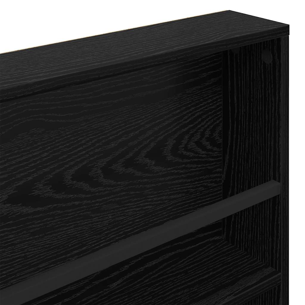 Tijdschrift Rek 2 pcs Zwart Eiken 100 x 12 x 70 cm Bewerkt hout is nu te koop bij PeponiXL, paradijselijk wonen!