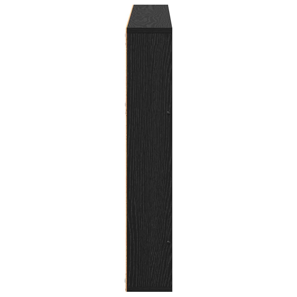 Tijdschrift Rek 2 pcs Zwart Eiken 100 x 12 x 70 cm Bewerkt hout is nu te koop bij PeponiXL, paradijselijk wonen!