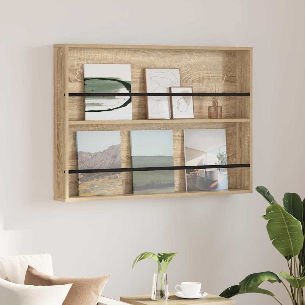 Tijdschrift Rek Sonoma Eiken 100 x 12 x 70 cm Bewerkt hout is nu te koop bij PeponiXL, paradijselijk wonen!