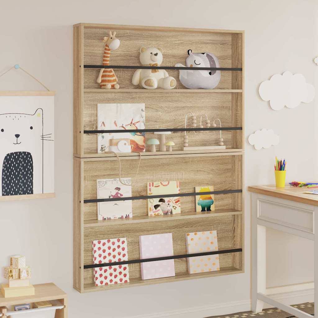 Tijdschrift Rek met plank 2 pcs Sonoma Eiken 100 x 12 x 70 cm is nu te koop bij PeponiXL, paradijselijk wonen!
