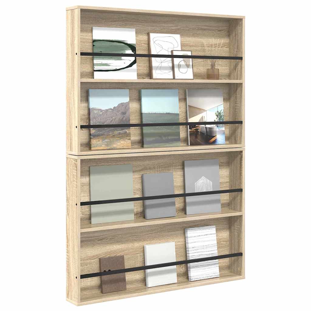 Tijdschrift Rek met plank 2 pcs Sonoma Eiken 100 x 12 x 70 cm is nu te koop bij PeponiXL, paradijselijk wonen!