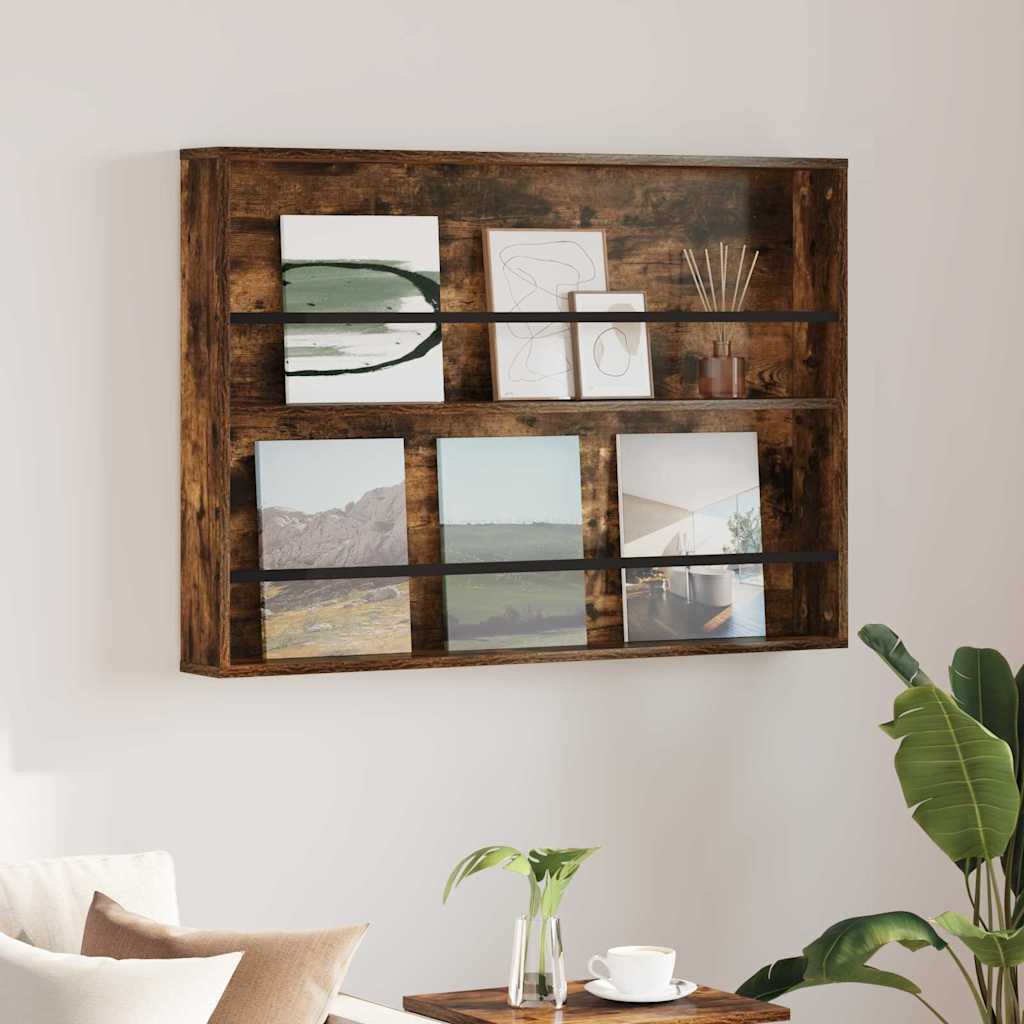 Tijdschrift Rek Gerookt eiken 100 x 12 x 70 cm Bewerkt hout is nu te koop bij PeponiXL, paradijselijk wonen!
