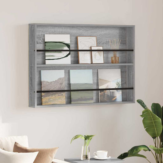 Tijdschrift Rek Grijs Sonoma 100 x 12 x 70 cm Bewerkt hout is nu te koop bij PeponiXL, paradijselijk wonen!