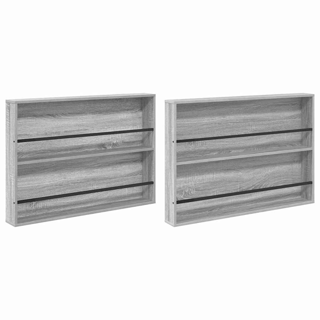Tijdschrift Rek met plank 2 pcs Grijs Sonoma 100 x 12 x 70 cm is nu te koop bij PeponiXL, paradijselijk wonen!