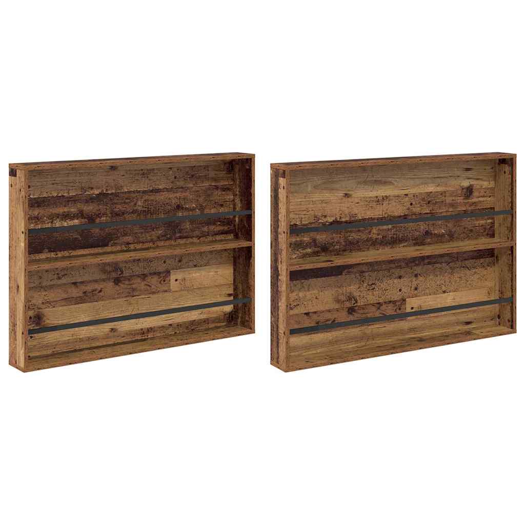 Tijdschrift Rek 2 pcs Oudhout 100 x 12 x 70 cm Bewerkt hout is nu te koop bij PeponiXL, paradijselijk wonen!