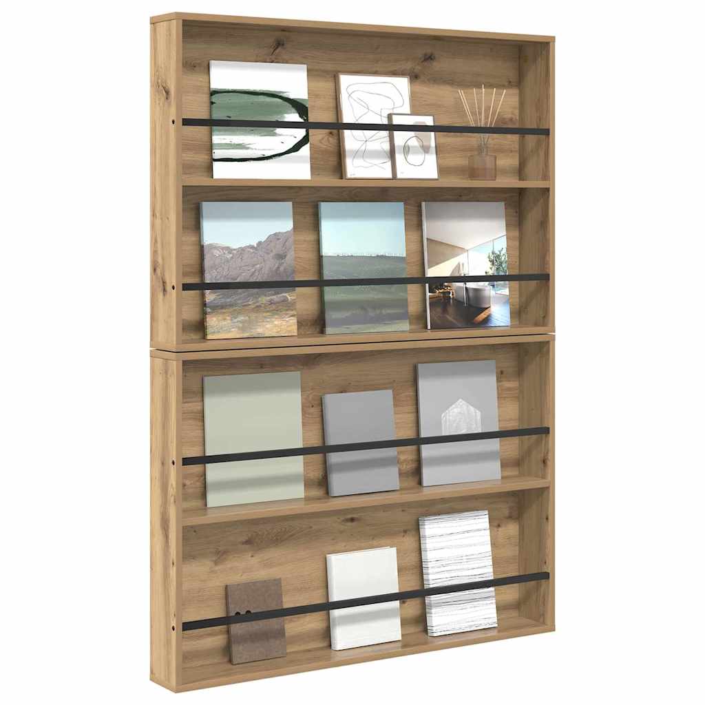 Tijdschrift Rek met plank 2 pcs Artisan Eiken 100 x 12 x 70 cm is nu te koop bij PeponiXL, paradijselijk wonen!