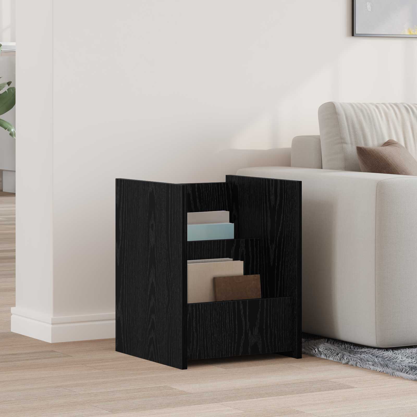 Tijdschrift Rek Zwart Eiken 35 x 35 x 45 cm Bewerkt hout is nu te koop bij PeponiXL, paradijselijk wonen!