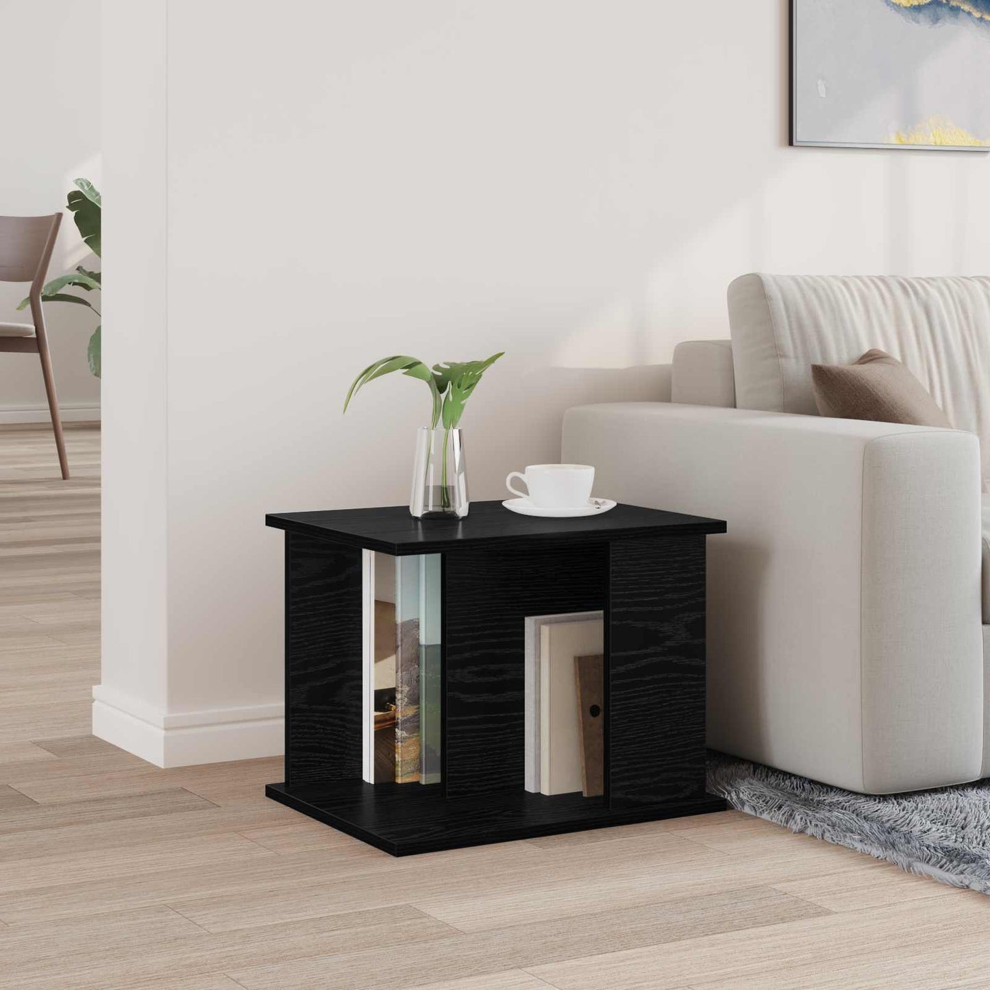 Tijdschrift Rek Zwart Eiken 35 x 35 x 45 cm Bewerkt hout is nu te koop bij PeponiXL, paradijselijk wonen!